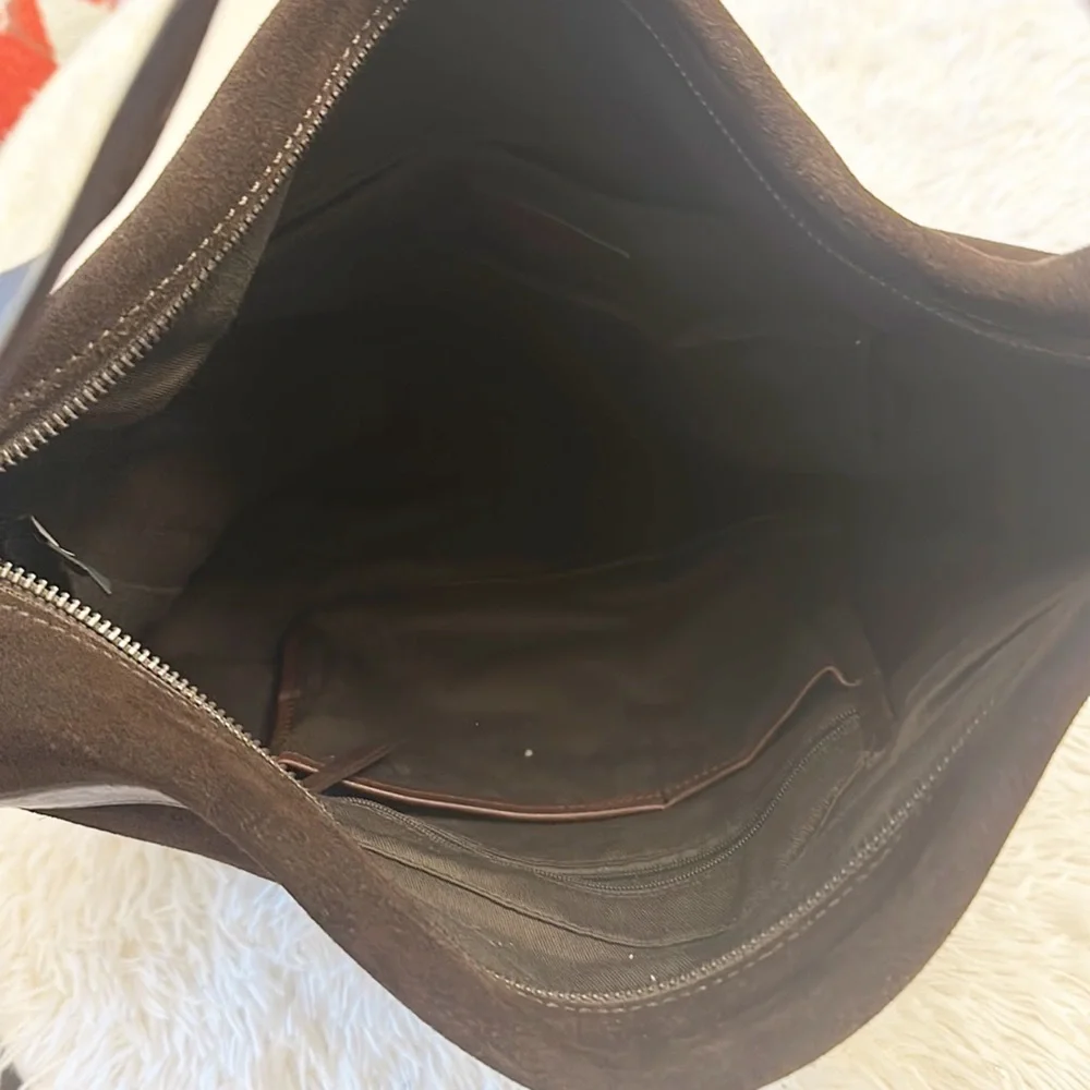 Banana Republic Brown Suede Leather Oversized Tote Purse Bag EUC